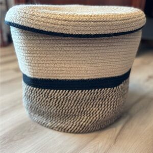 Tan and Black Woven Basket
